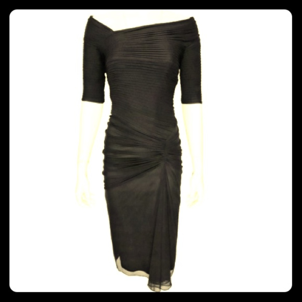 Tadashi Shoji Shirred Evening Gown